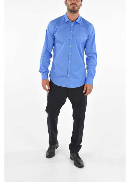 Camasi elegante DSQUARED2 French-Collar Shirt Light Blue Barbati (BM 8567658) 4