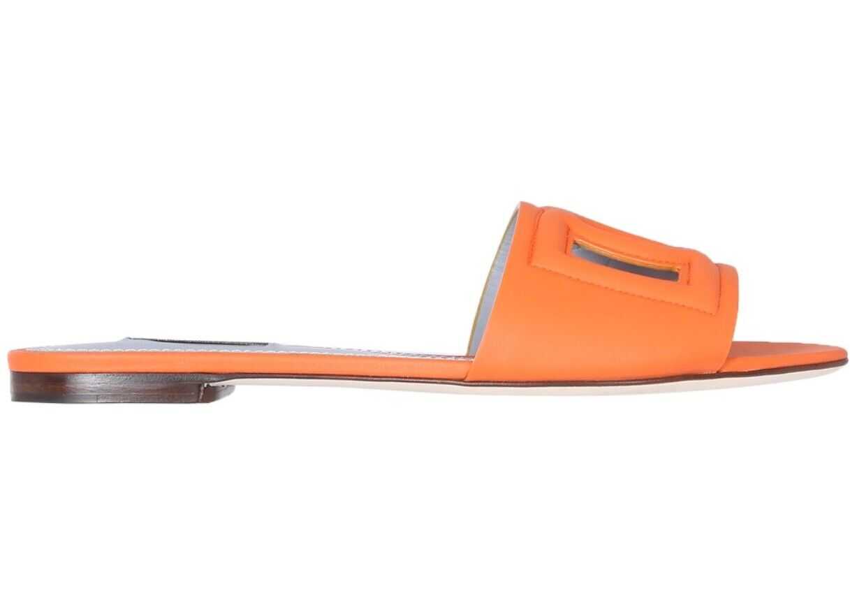 Dolce & Gabbana Slide Sandals With Logo* ORANGE