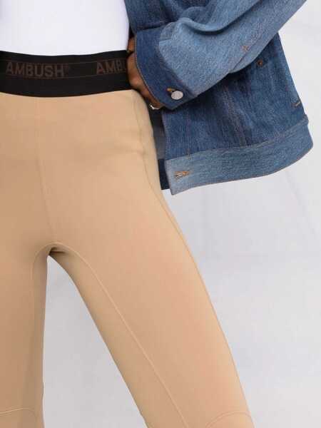 Pantaloni casual AMBUSH Scuba Leggings BEIGE Femei (BM 8568504) 3