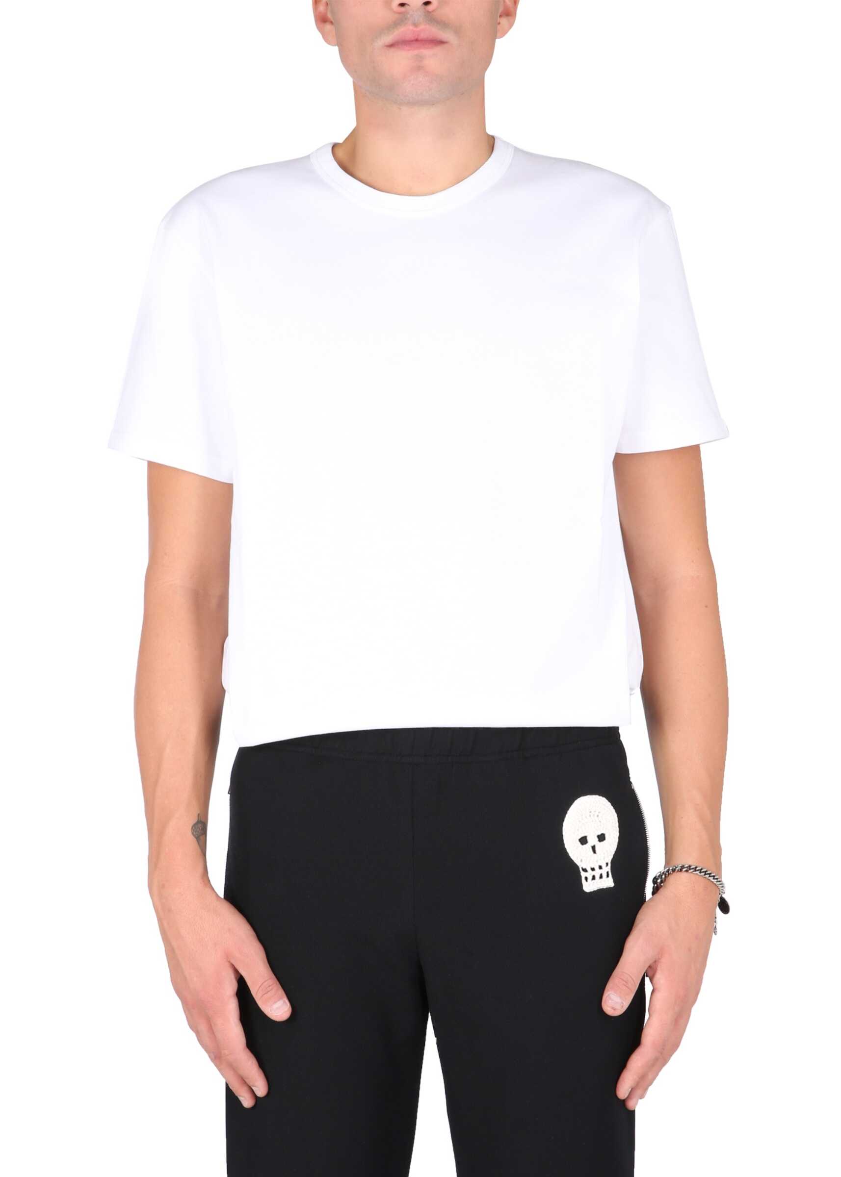 Alexander McQueen T-Shirt With Graffiti Logo Print WHITE