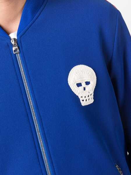 Hanorace Alexander McQueen Skull Embroidered Sweatshirt BLUE Barbati (BM 8569422) 5