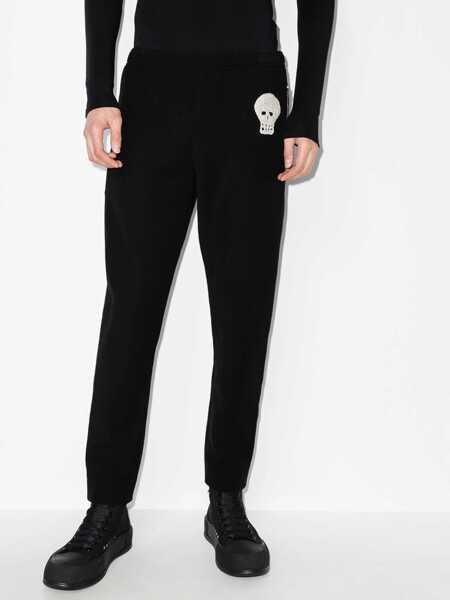 Pantaloni casual Alexander McQueen Jogging Pants With Embroidered Skull BLACK Barbati (BM 8569494) 2
