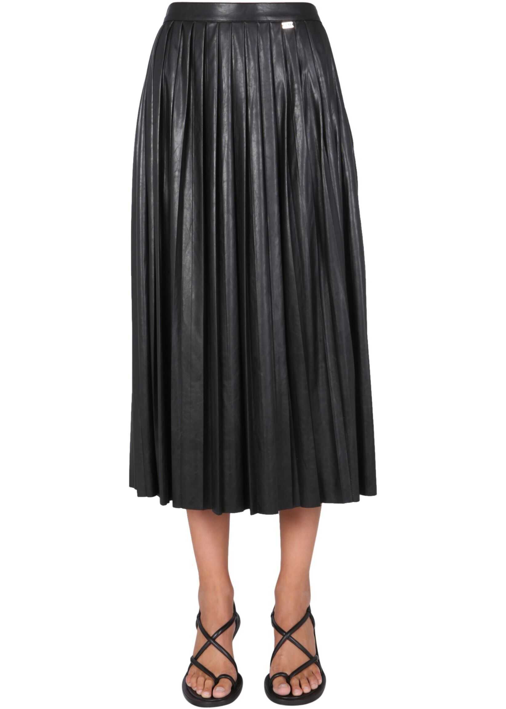 Anna Molinari Pleated Skirt 7G003A_00140 BLACK