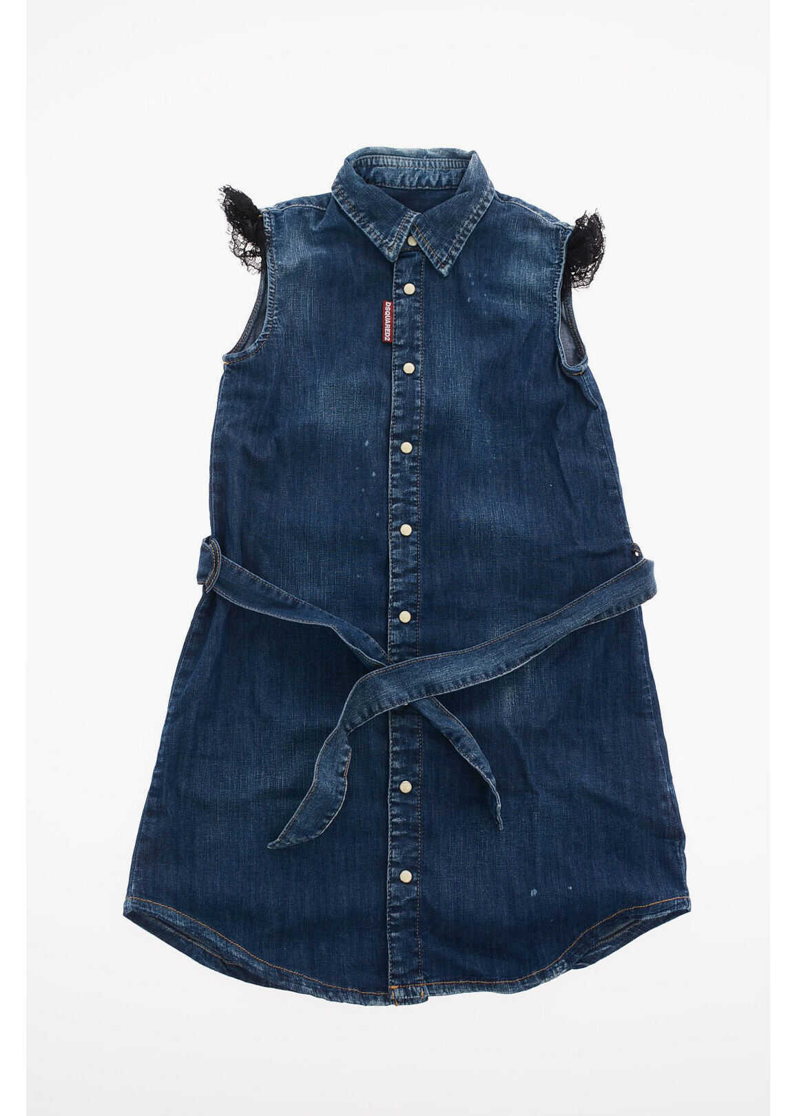 Dsquared2 Kids Stretch Denim Belted Shirtdress* Blue