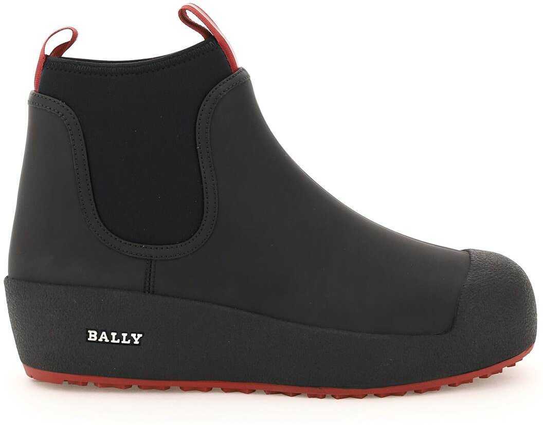 Bally Cubrid Ankle Boots In Rubber-Coated Leather 6234581 BLACK