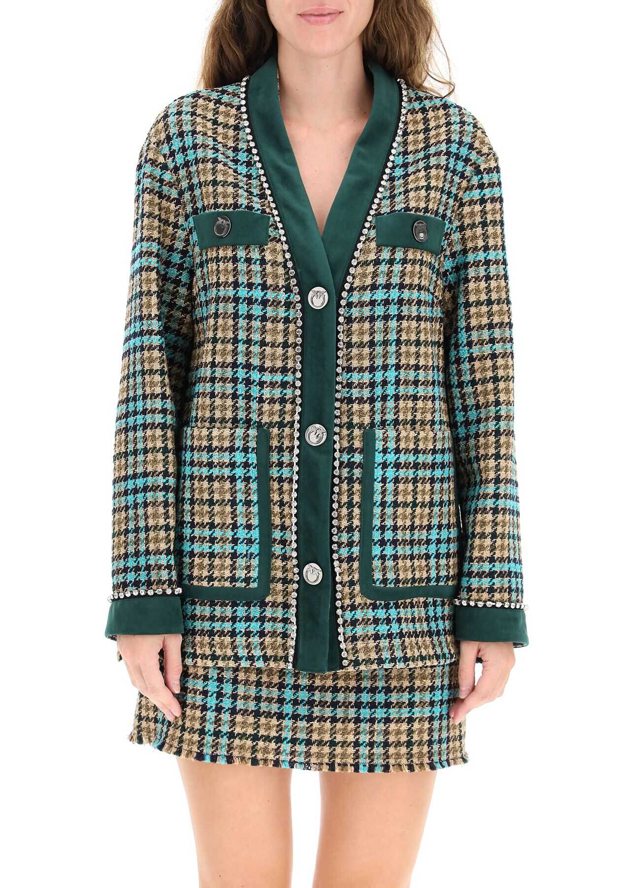 Pinko Taidong Oversized Cardigan 1G16UU 8572 MULITUANIABEIGE VERDE