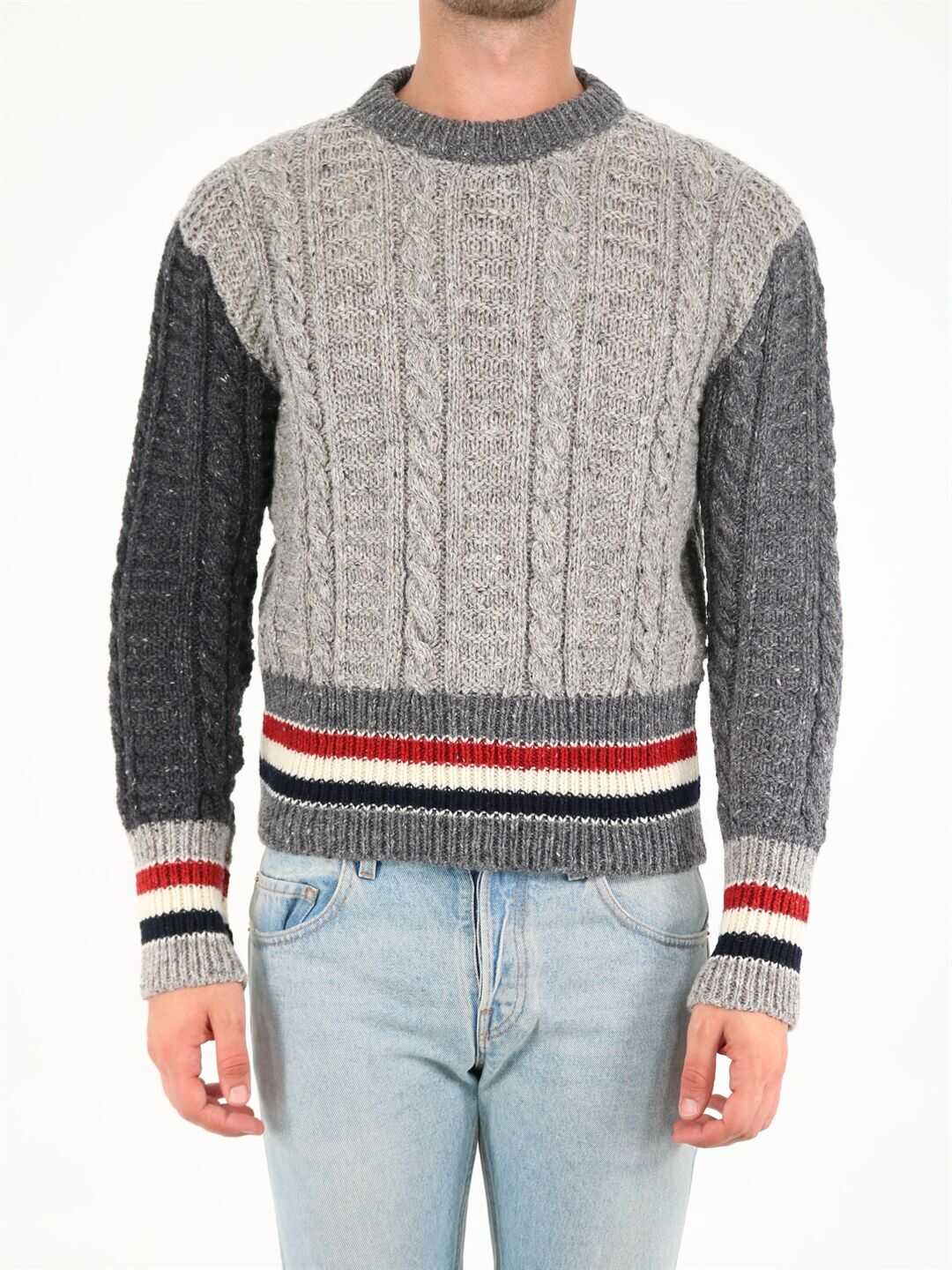 Thom Browne "Fumix Mohair Tweed" Sweater MKA369F Y1502 Grey