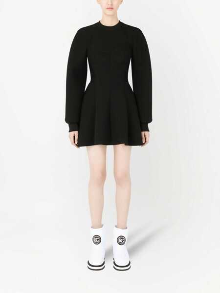 Rochii elegante Dolce & Gabbana Technical Jersey Dress BLACK Femei (BM 8573976) 2