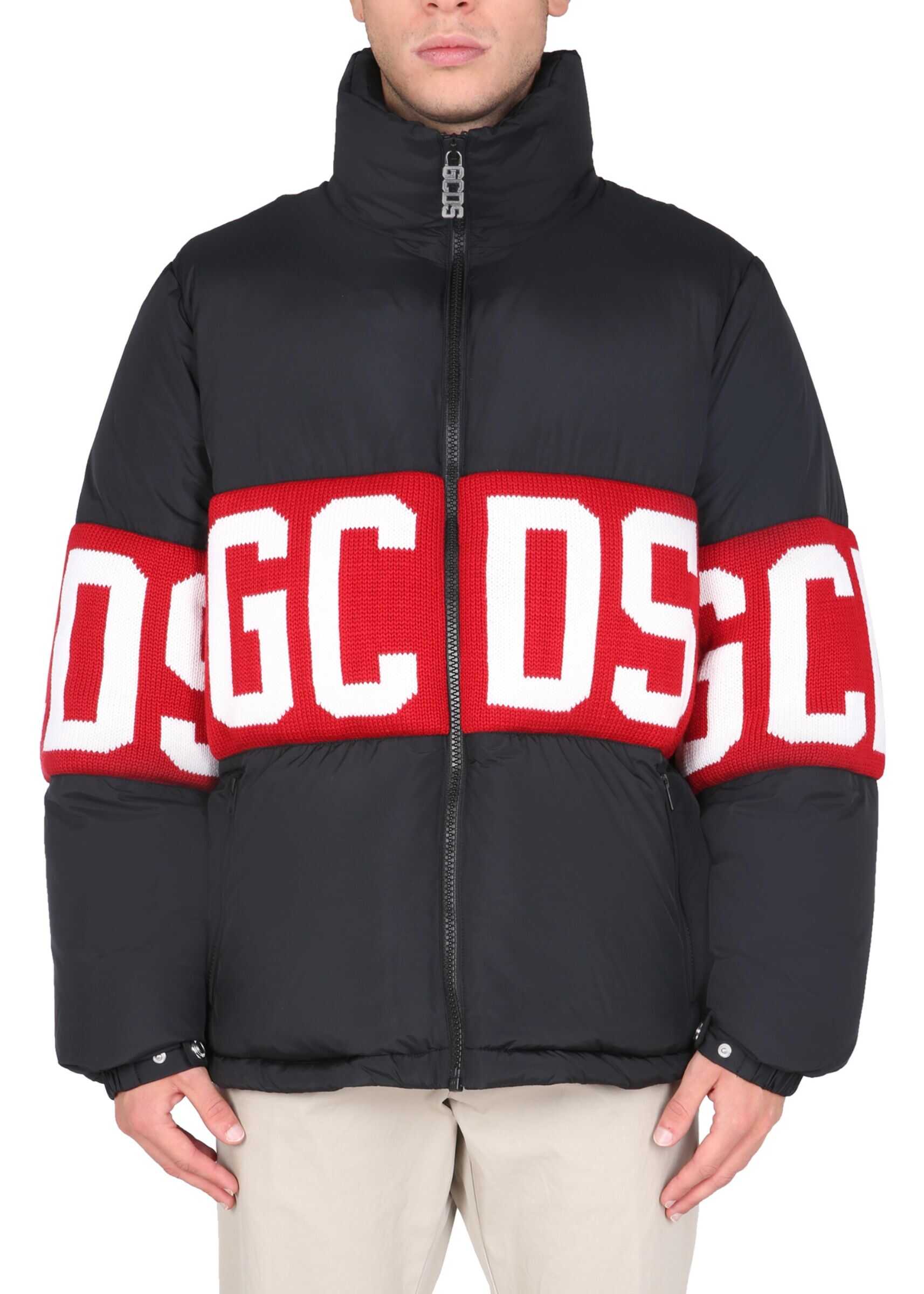 GCDS Down Jacket With Logo Insert FW22M040701_02 BLACK