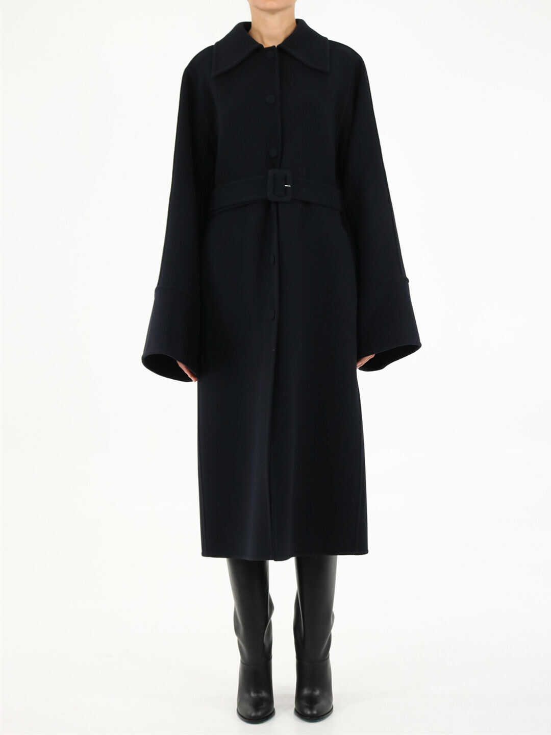 Jil Sander Dark Wool Coat JSWT475185 WT200503 Blue