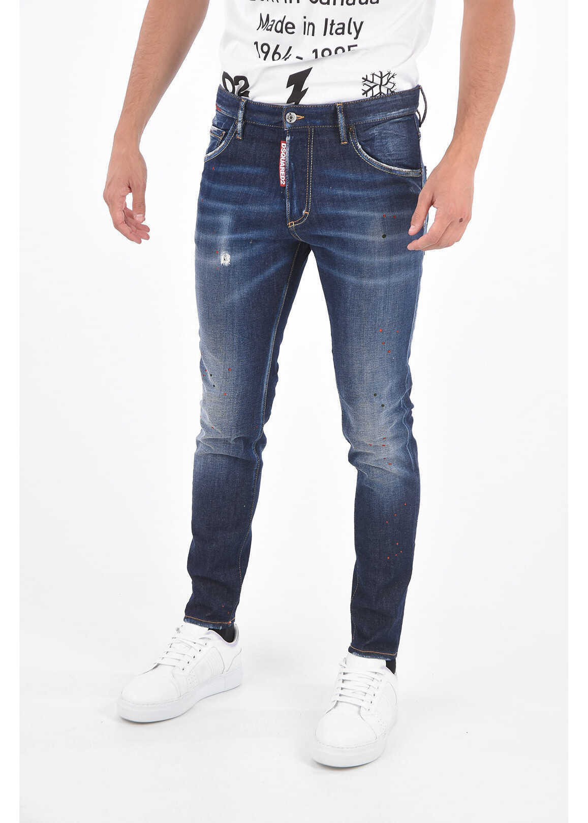 DSQUARED2 Washed-Out Skinny Dan Jeans 14 Cm Blue