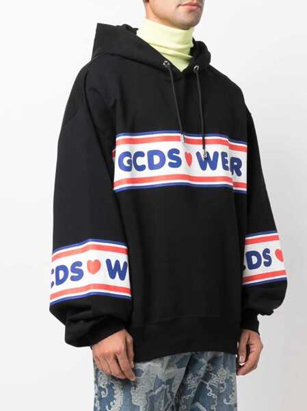 Hanorace GCDS Cute Tape Logo Sweatshirt BLACK Barbati (BM 8577537) 3