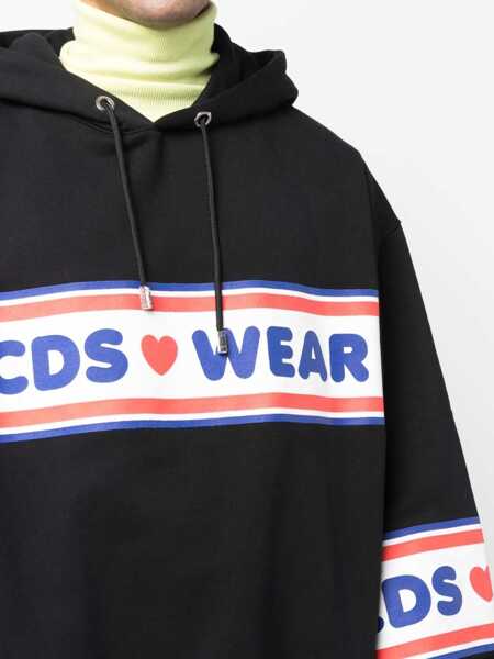 Hanorace GCDS Cute Tape Logo Sweatshirt BLACK Barbati (BM 8577537) 5