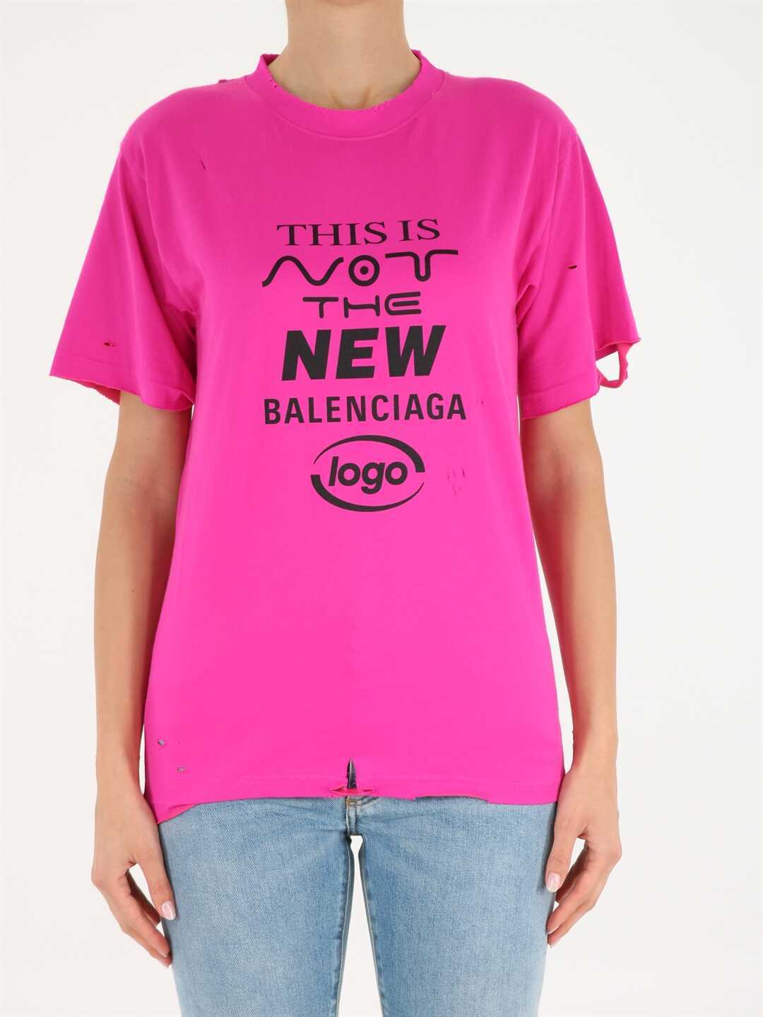 Balenciaga Fuchsia This Is Not T-Shirt 661705 TKVE1 Fuxia
