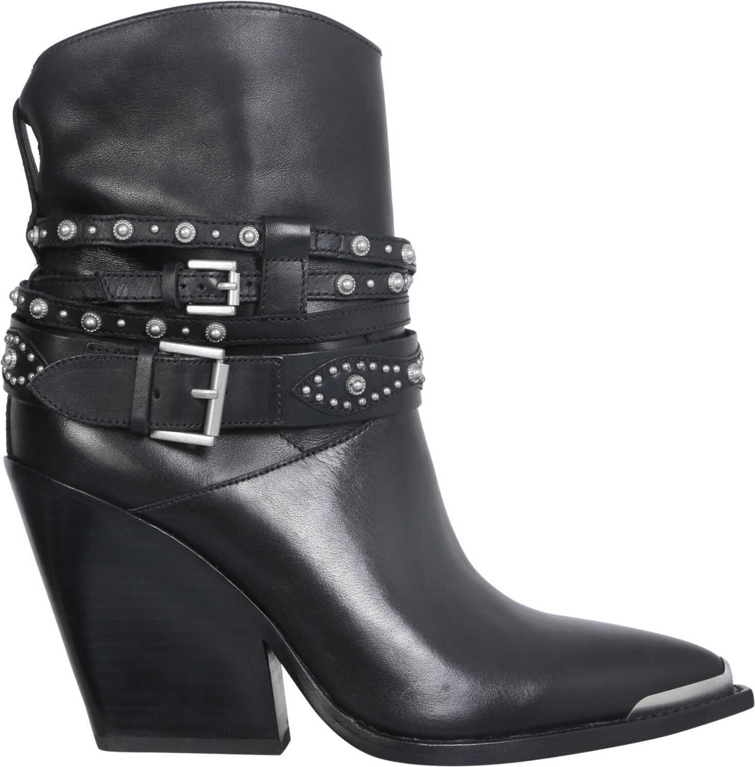 ASH Texan Birdy Studs Boots BIRDYSTUDS02_MUSTANGBLACK BLACK