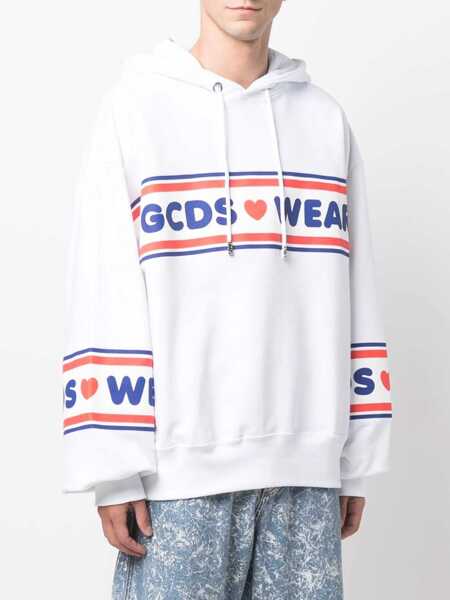 Hanorace GCDS Cute Tape Logo Sweatshirt WHITE Barbati (BM 8582880) 3