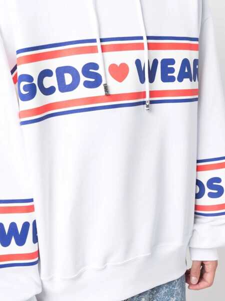 Hanorace GCDS Cute Tape Logo Sweatshirt WHITE Barbati (BM 8582880) 5