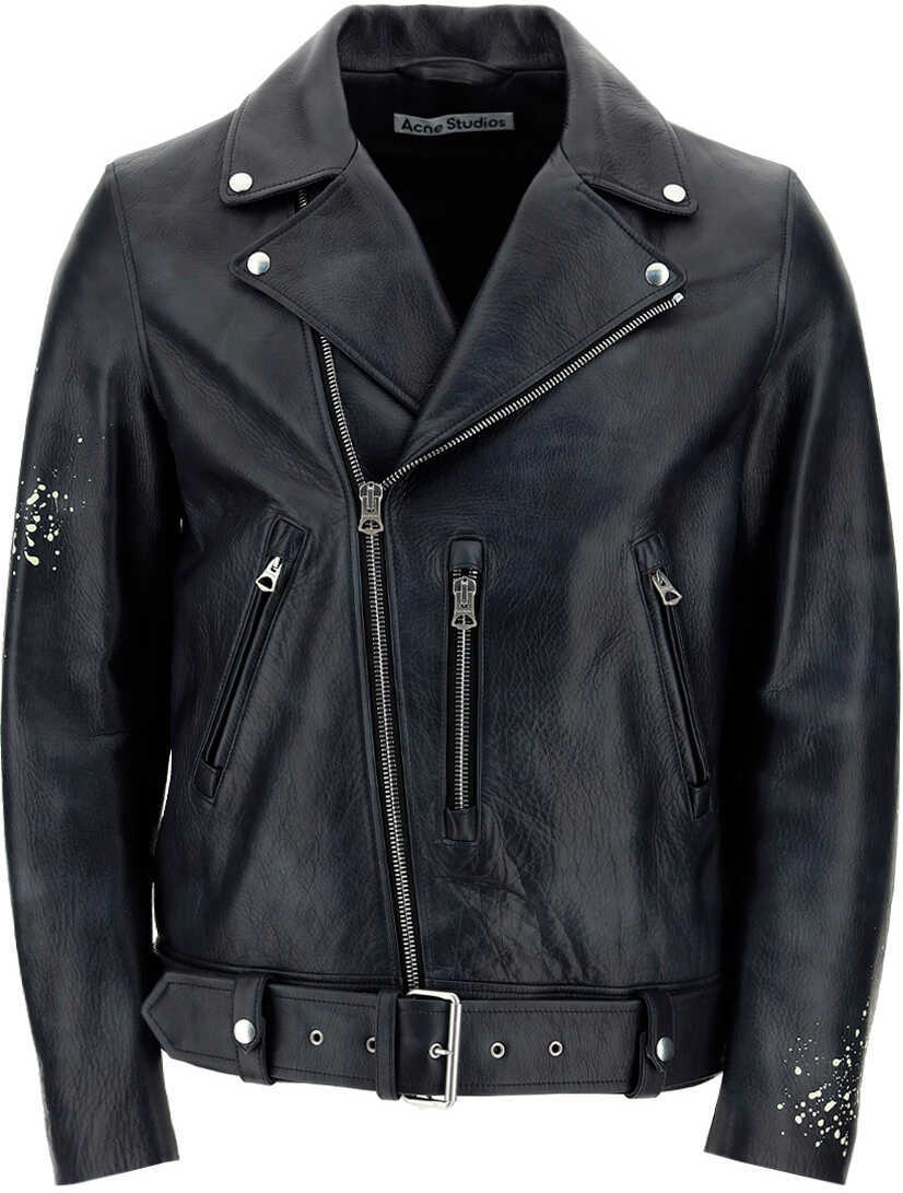 Acne Studios Leather Jacket B70099 COLD GREY