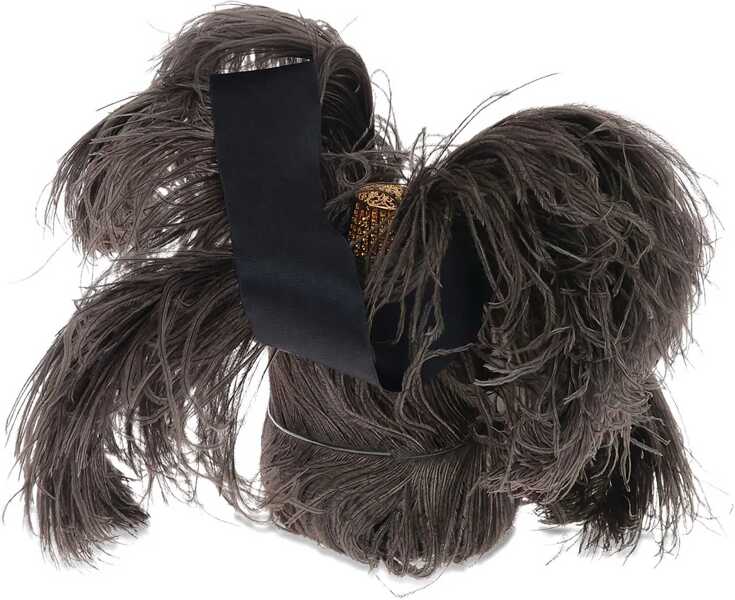 Genti de mana Balenciaga Ostrich Feather Handbag With Jewel Closure Brown Femei (BM 8586237) 3