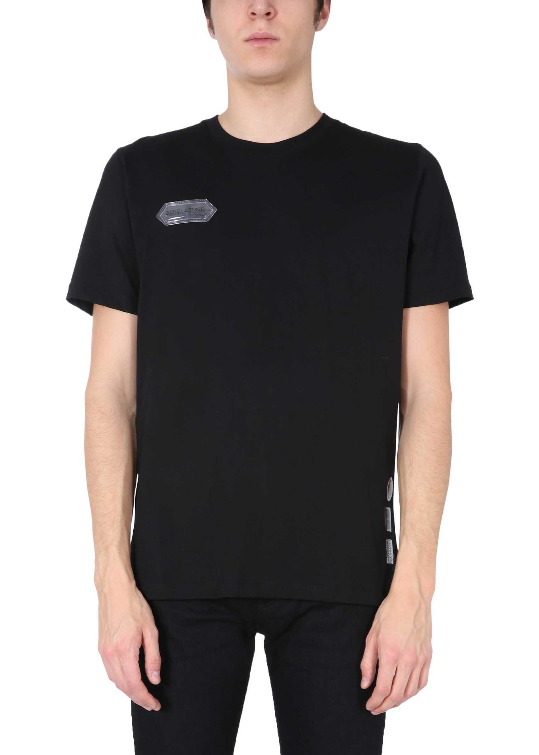 Disclaimer T-Shirt With Printed Back 21EDS50517_NERO BLACK
