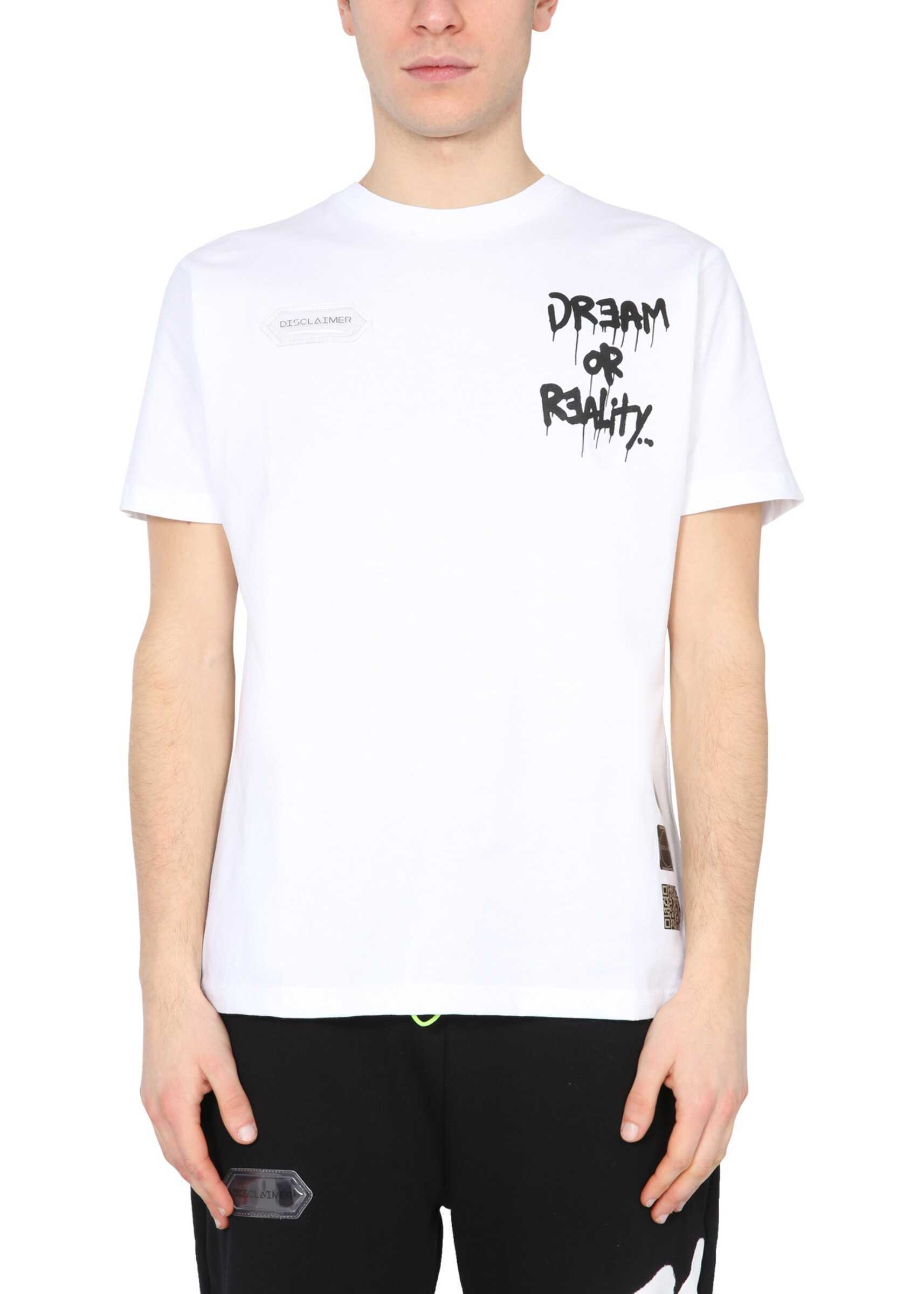 Disclaimer T-Shirt With Screen Print 21EDS50587_BIANCO WHITE