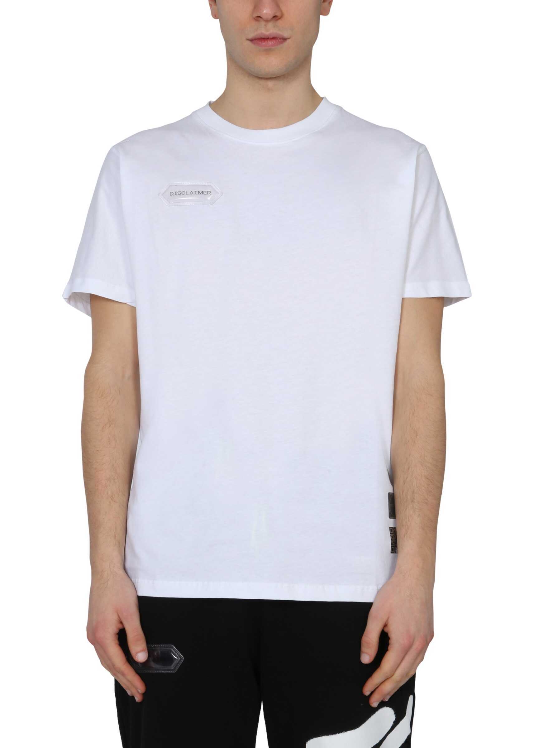 Disclaimer T-Shirt With Screen Print 21EDS50610_BIANCO/NERO WHITE