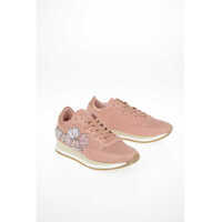 Sneakers Leather Floral Embroidered Etoile Sneakers Femei