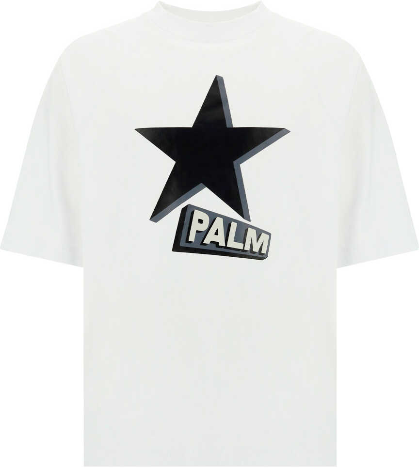 Palm Angels T-Shirt PMAA068F21FLE001 WHITE BLACK