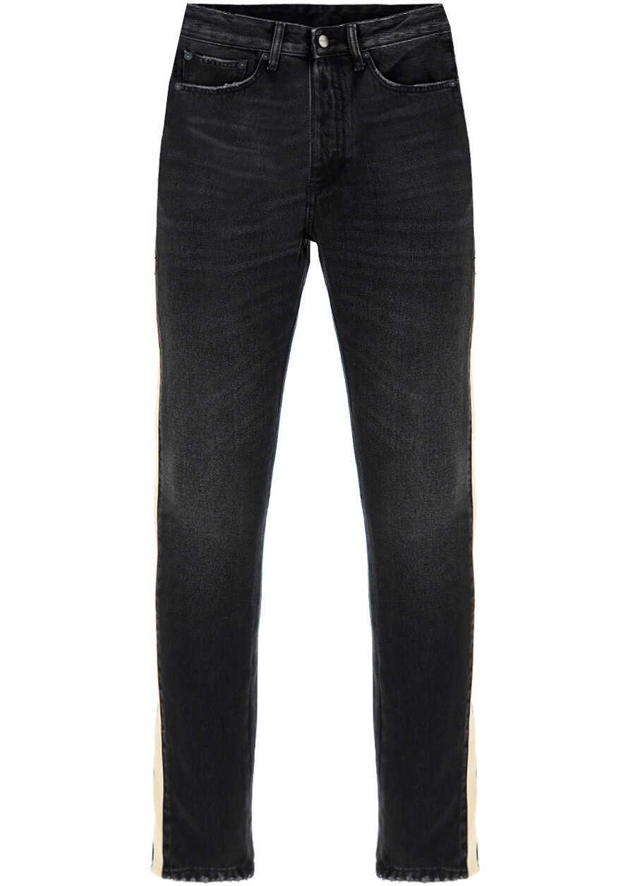 Palm Angels Jeans PMYA028F21DEN001 BLACK WHITE