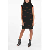 Rochii scurte Knitted Turtleneck Mini Dress Femei