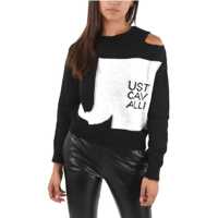 Pulovere casual Laser Cut Detail Sweater Femei
