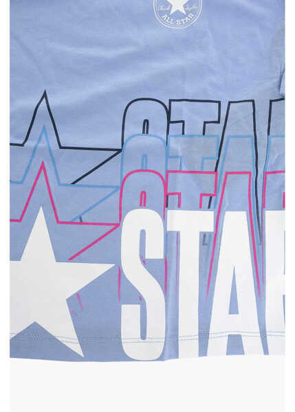 Tricouri Converse All Star Printed Cropped T-Shirt Violet Baieti (BM 8591664) 2