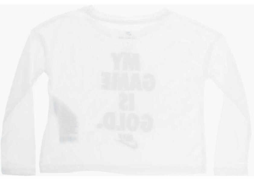 Tricouri Nike Long Sleeve Printed T-Shirt White Baieti (BM 8591667) 3