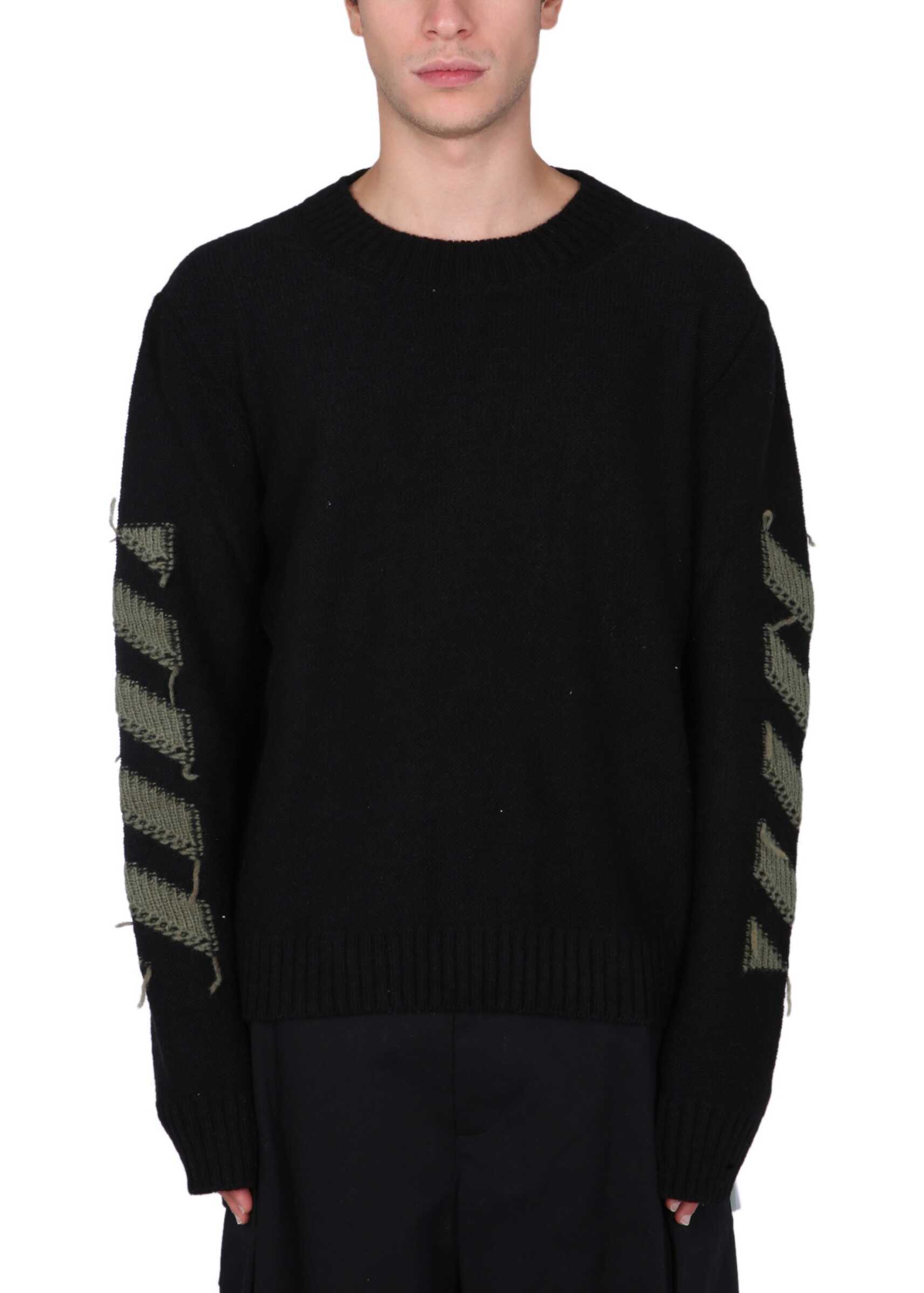 Off-White Sweater With Arrow Inlay OMHE088_F21KNI0011055 BLACK