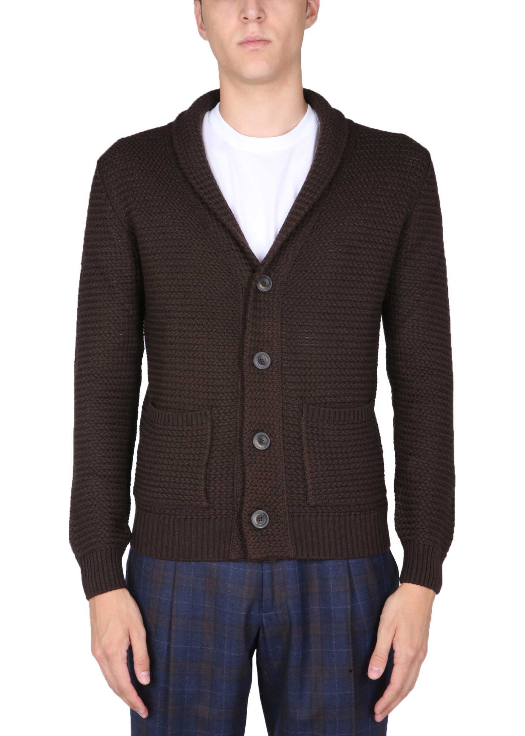 Lardini Cardigan With Shawl Collar IPLMML218_IP57024450 BROWN