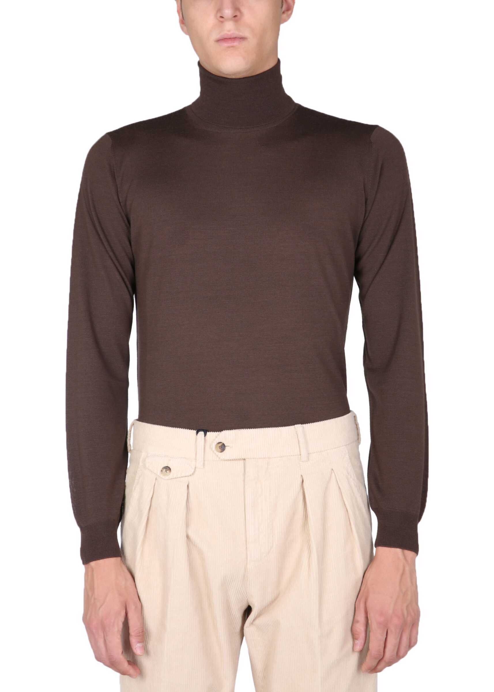 Lardini Turtle Neck Sweater IPLMML156_IP57022450 BROWN