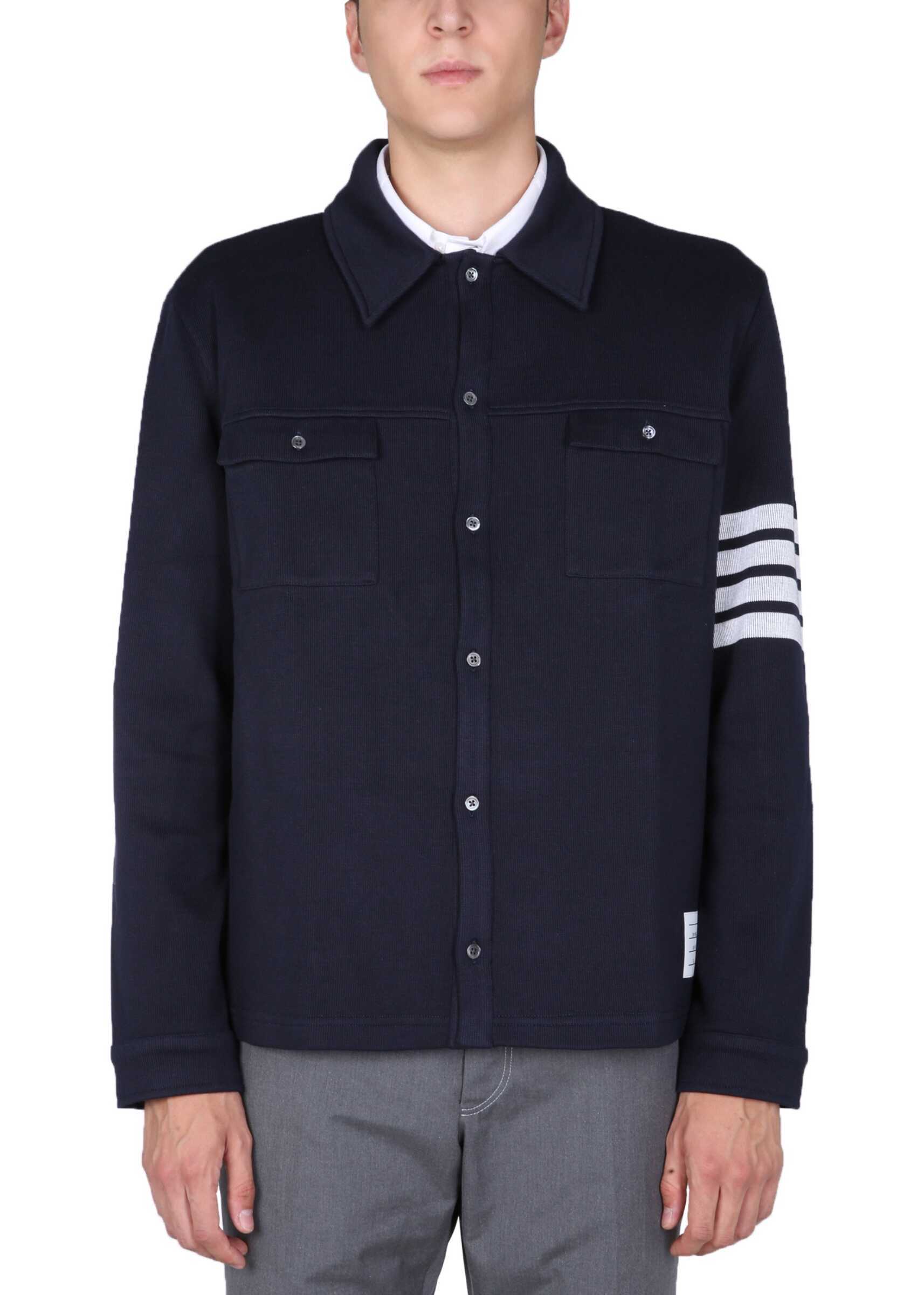 Thom Browne 4Bar Stripe Shirt Jacket MJT291A_07545415 BLUE