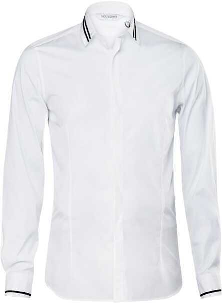 Neil Barrett Tuxedo Grosgrain Collar Detail BCM003C-R010C White