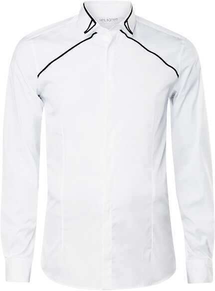 Neil Barrett Tuxedo Grosgrain Collar Detail BCM004C-R010C White