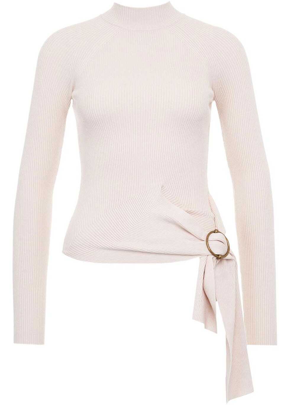 Guess by Marciano Ribbed knit sweater with logo buckle White