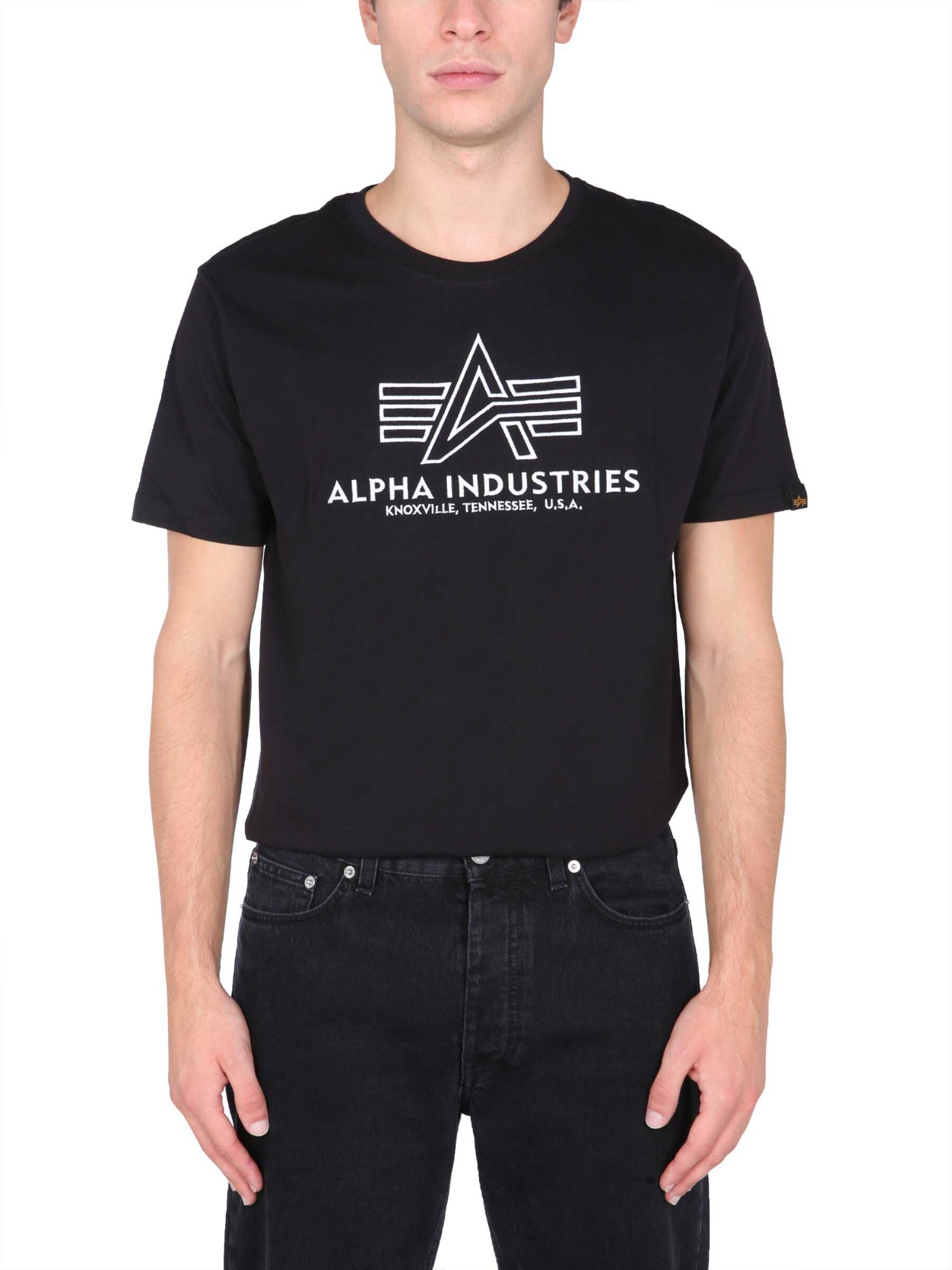 Alpha Industries T-Shirt With Embroidered Logo BLACK