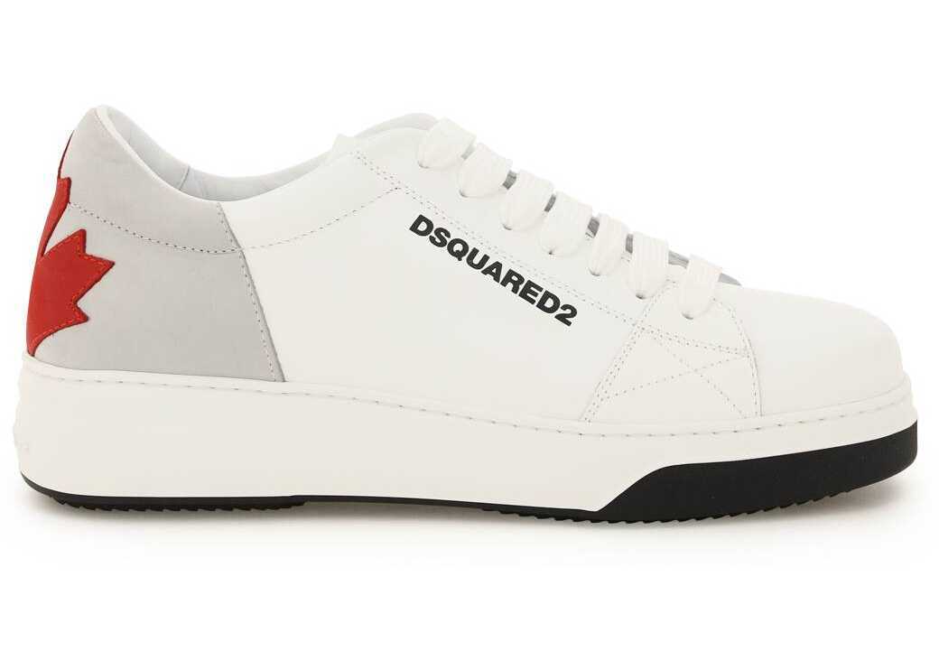 DSQUARED2 Bumper Leather Sneakers SNM0173 06500413 BIANCO GRIGIO ROSSO