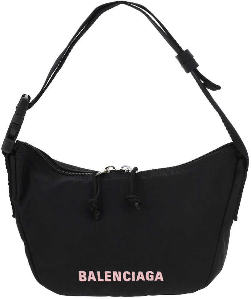 Balenciaga Wheel Sling Bag 661926H858X BLACK/CANDY PINK