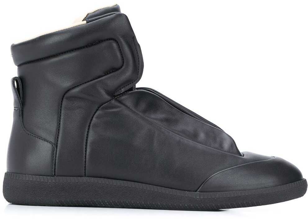 Maison Margiela Mm22 Leather Sneakers With Hidden Closure Black