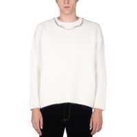 Pulovere casual Sweater With Chain And Pearls Application Barbati