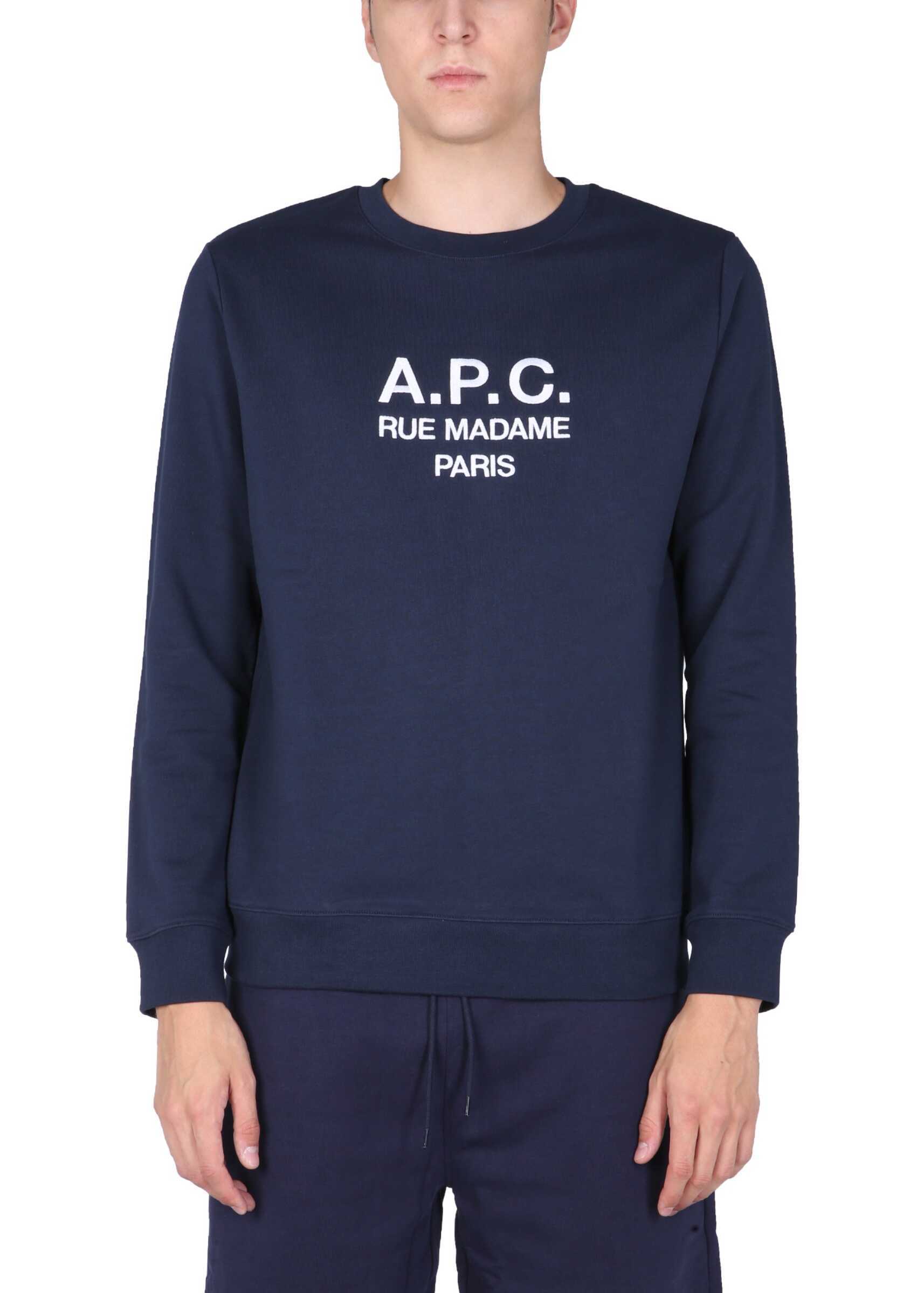 A.P.C. Sweatshirt With Embroidered Logo COEBHH27500_IAJ BLUE