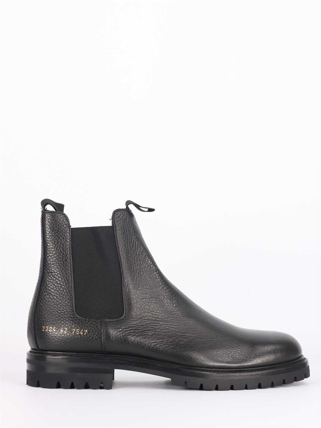 Common Projects Winter Chelsea Boots In Leather 2324 Black