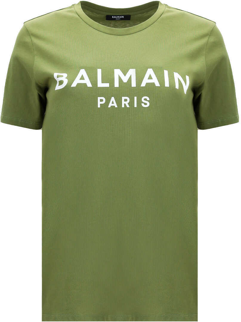 Balmain T-Shirt WF0EF000B091 KAKI CLAIR/BLANC