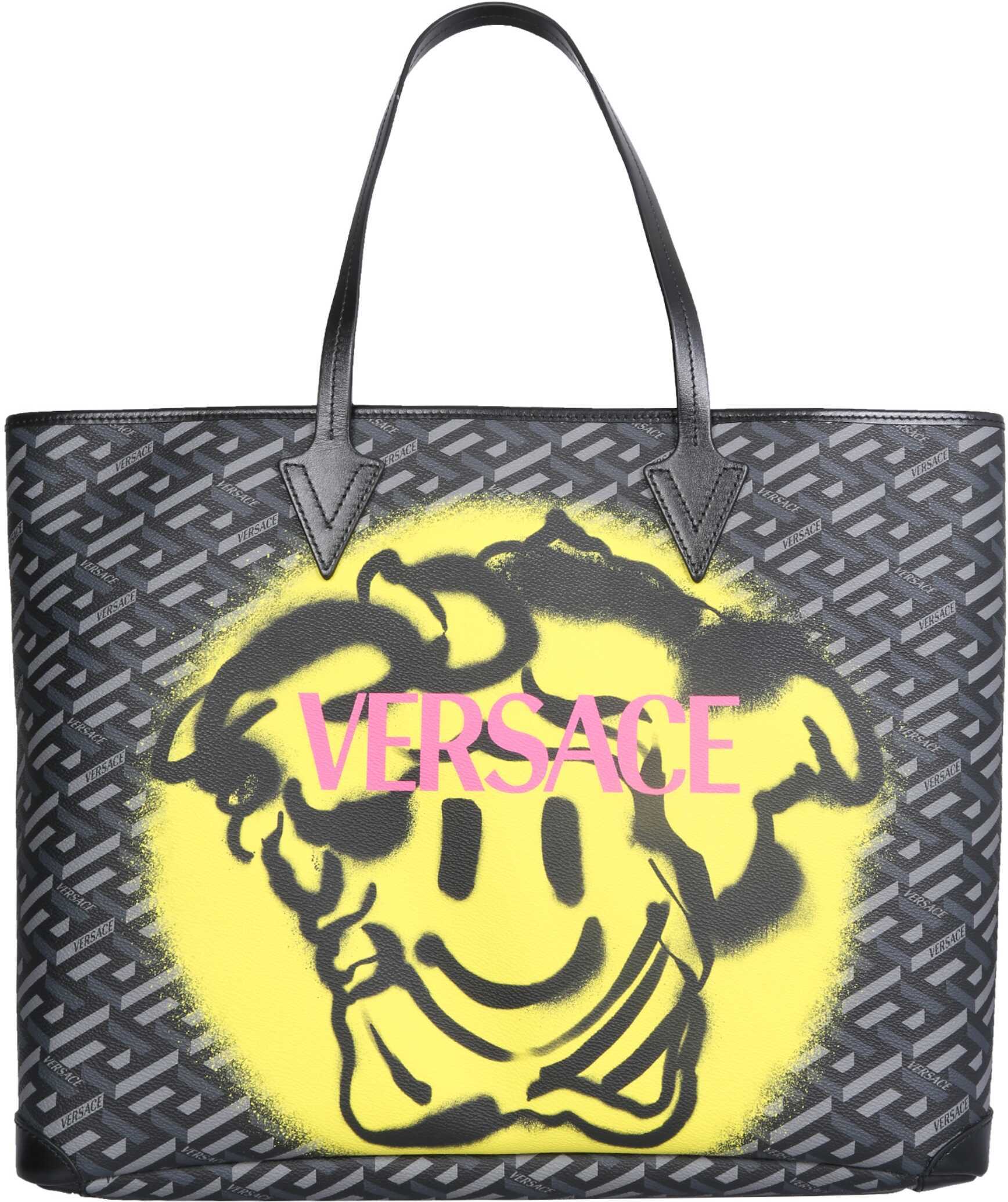 Versace Smile Medusa Shopping Bag 1001767_1A020135B05E BLACK