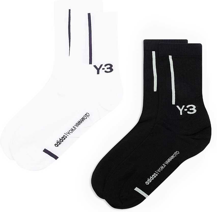 Y-3 2 Pairs Crew Socks GN5938 Black / White